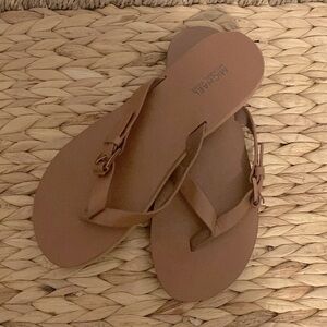 Michael Michael Kors Jocelyn Thong Luggage Vachetta Sandals